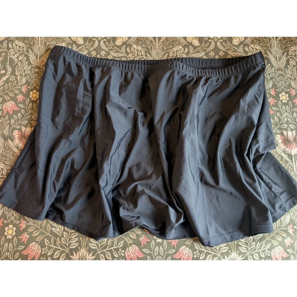 Swimsuits for All Black Swim Skirt w/ Built-In Briefs Bottom Size 30